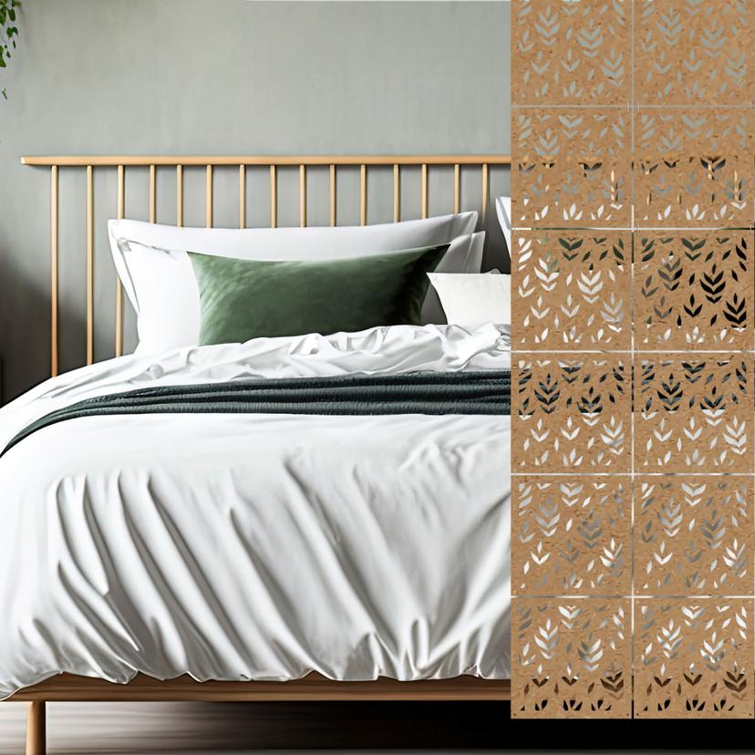 Rumdeler, skillevæg blomsterblade - MDF naturligt look