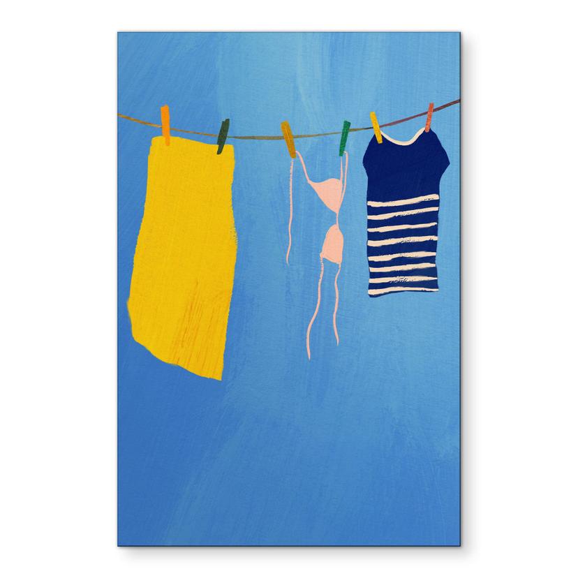 Tableaux Linge d'été sous un ciel bleu - Rivers - Alu-Dibond