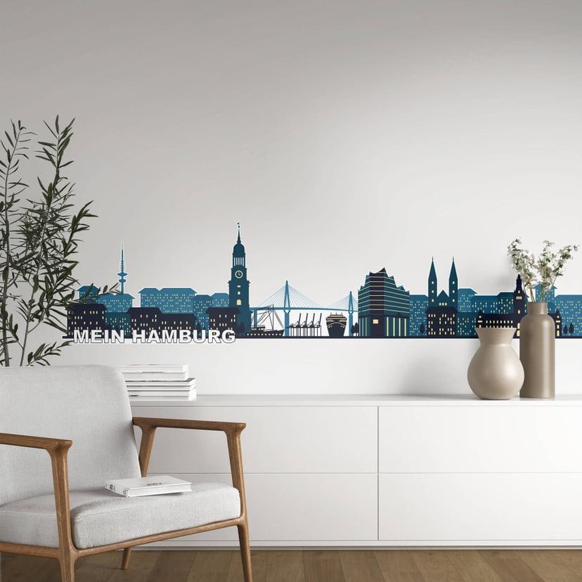Wandtattoo Skyline Mein Hamburg 02