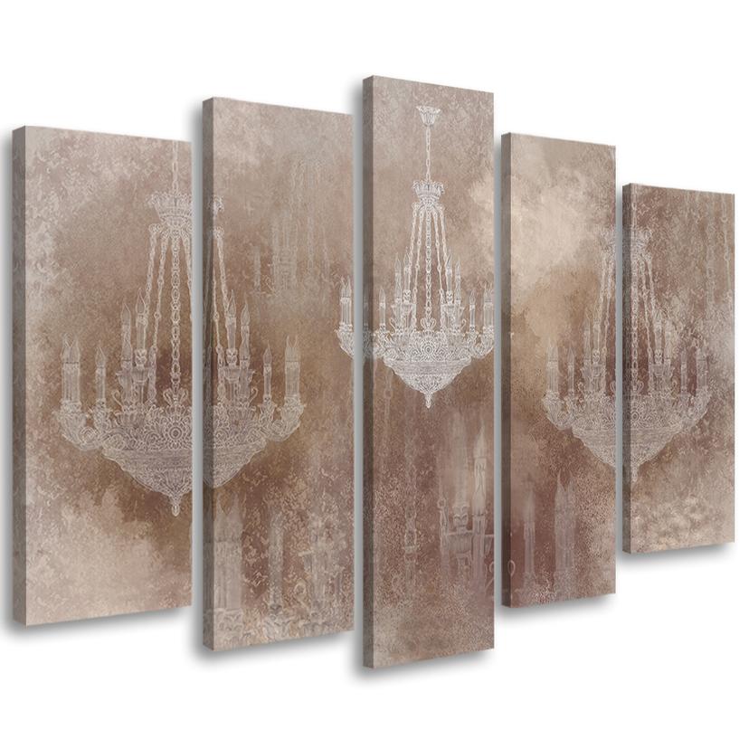 Canvas print 5 dele, lysekrone