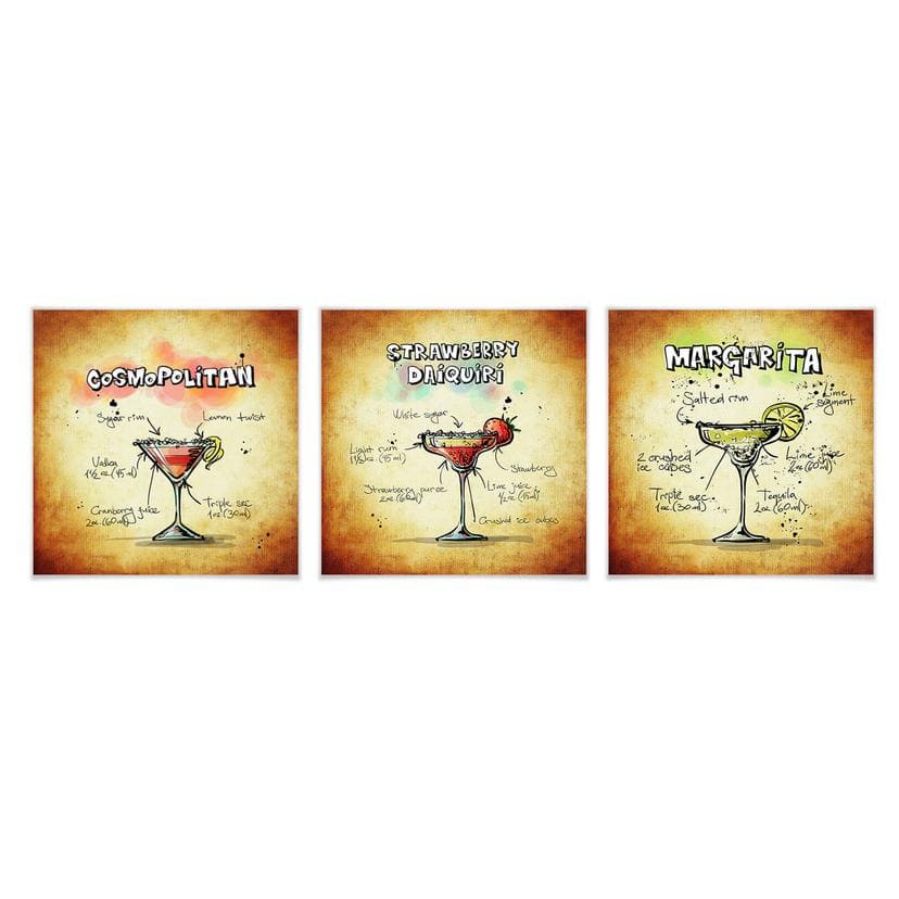 Poster - Composizione di cocktail (3 parti)