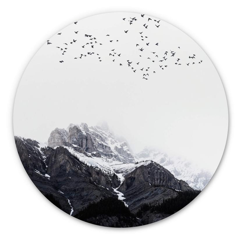 Wandcirkel Kubistika - High in the Mountains