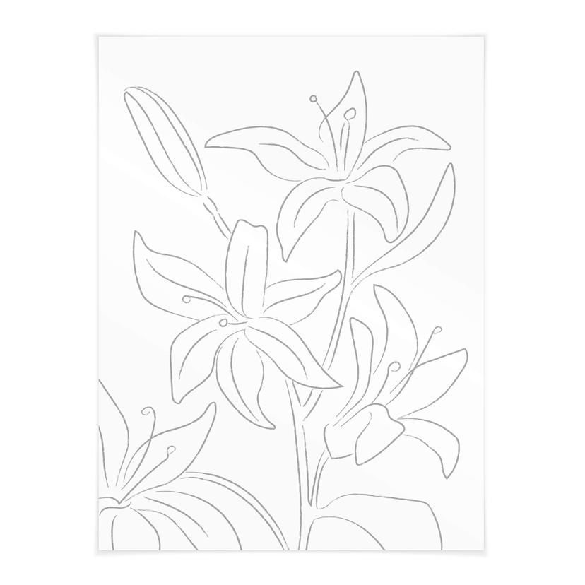 Póster 1X Studio - Line Art Floral - Flores Minimalistas