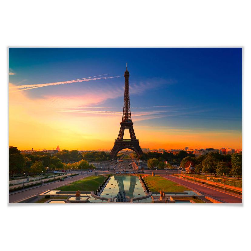 Poster - Tour Eiffel au coucher de soleil
