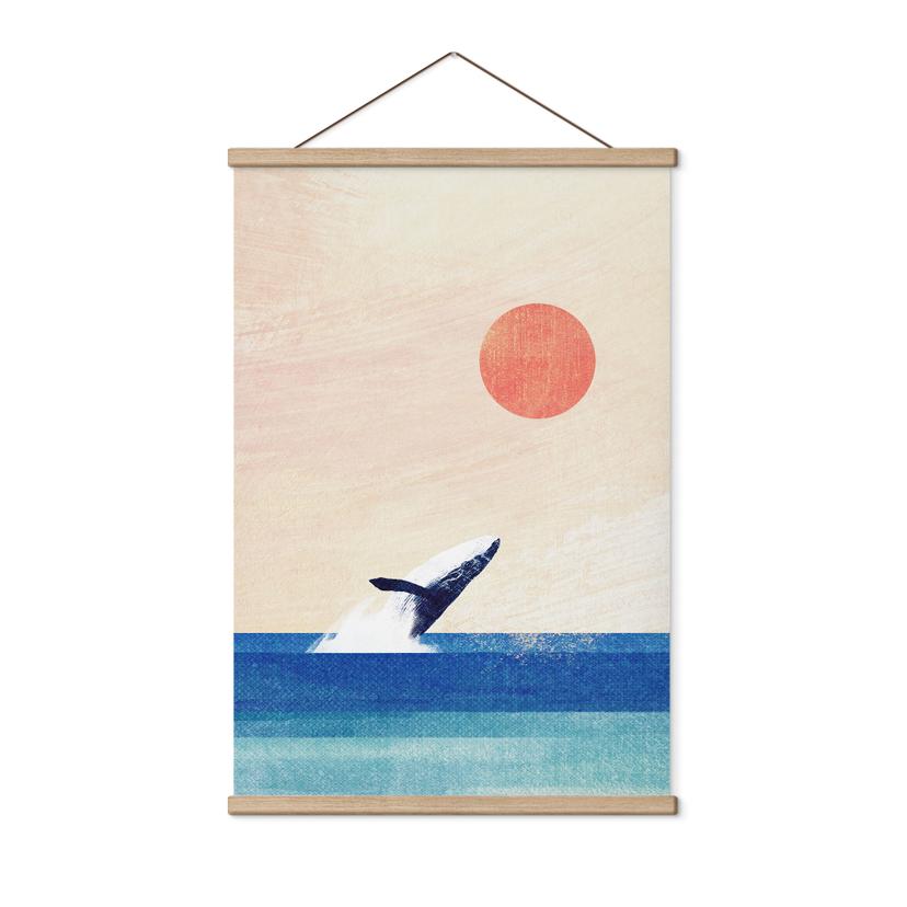 Textielposter Walvis in de zee - Rivers