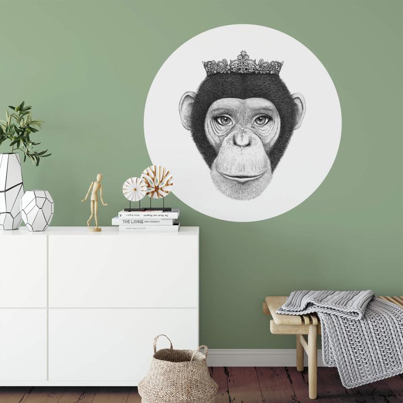 Zelfklevende Wandcirkel Korenkova - Queen Monkey
