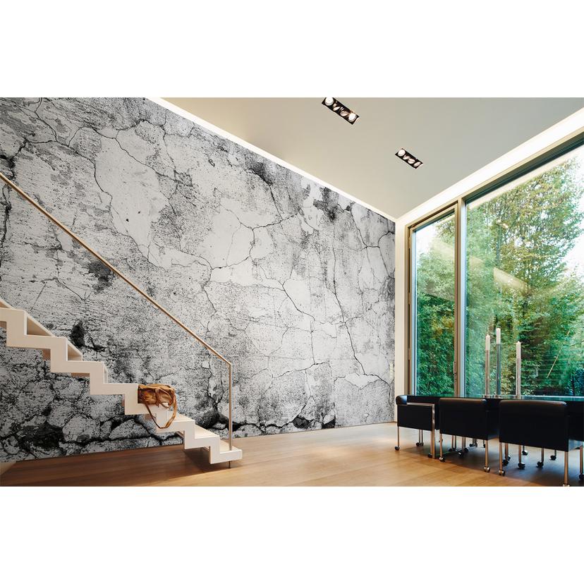 non-woven tapet CementCrack fototapet Designwalls i hvid og grå
