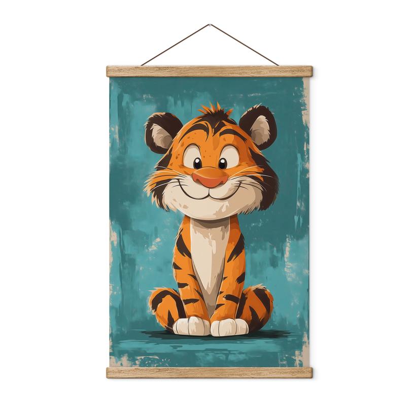 Alegre Póster de tela de cachorro de tigre - Magnusson