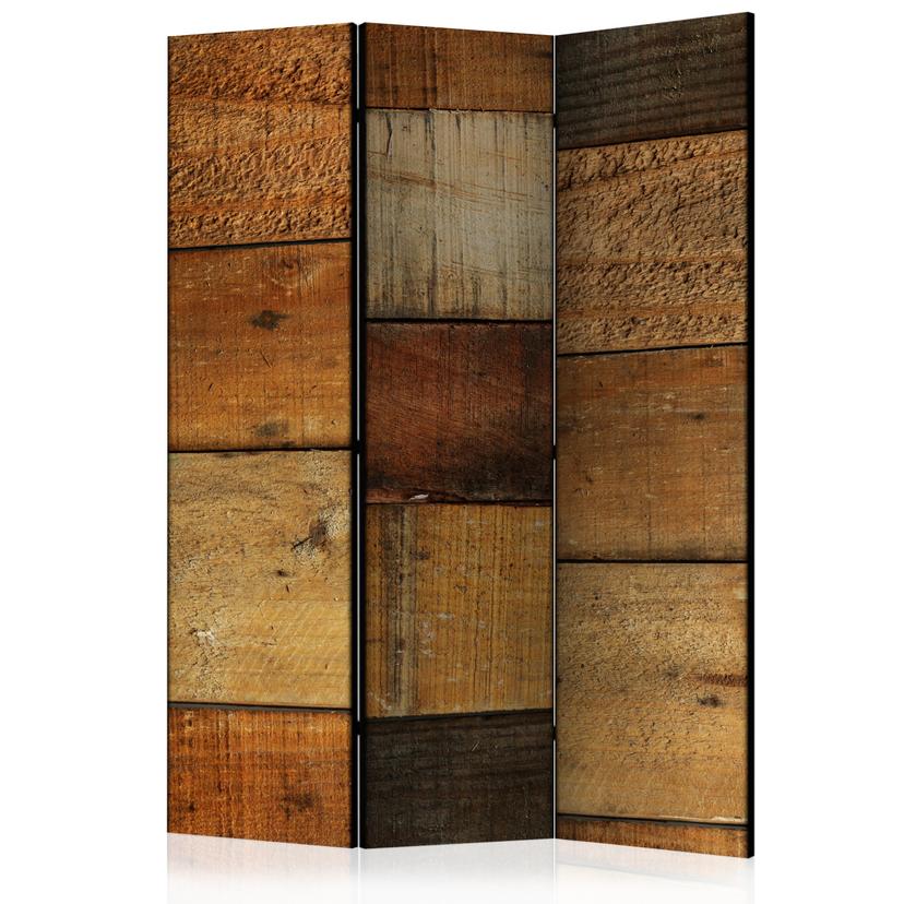 Paravent Séparation de pièce - Texture bois, 3 pièces