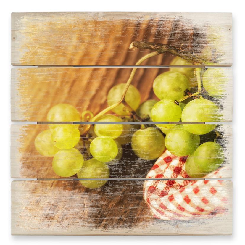 Cuadro de madera uvas dulces - 40x41,5 cm