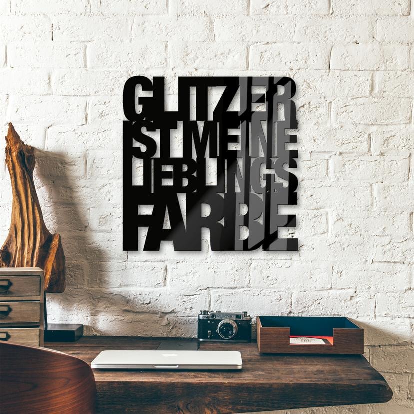 Akrylbogstaver - Glitzer ist meine Lieblingsfarbe