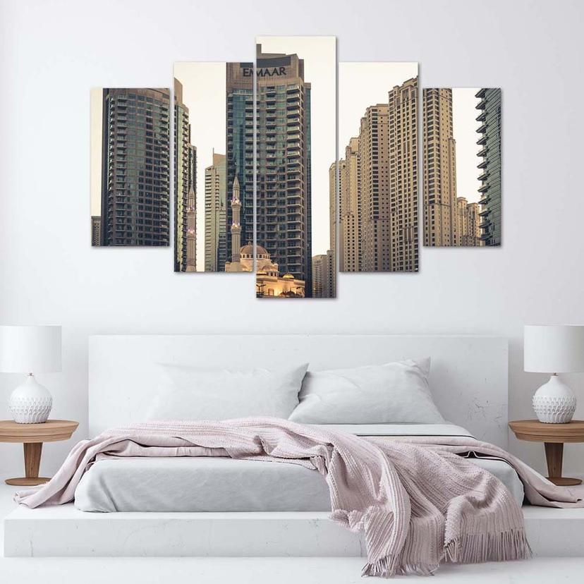 Stampa su tela 5 pezzi, Dubai Architecture City