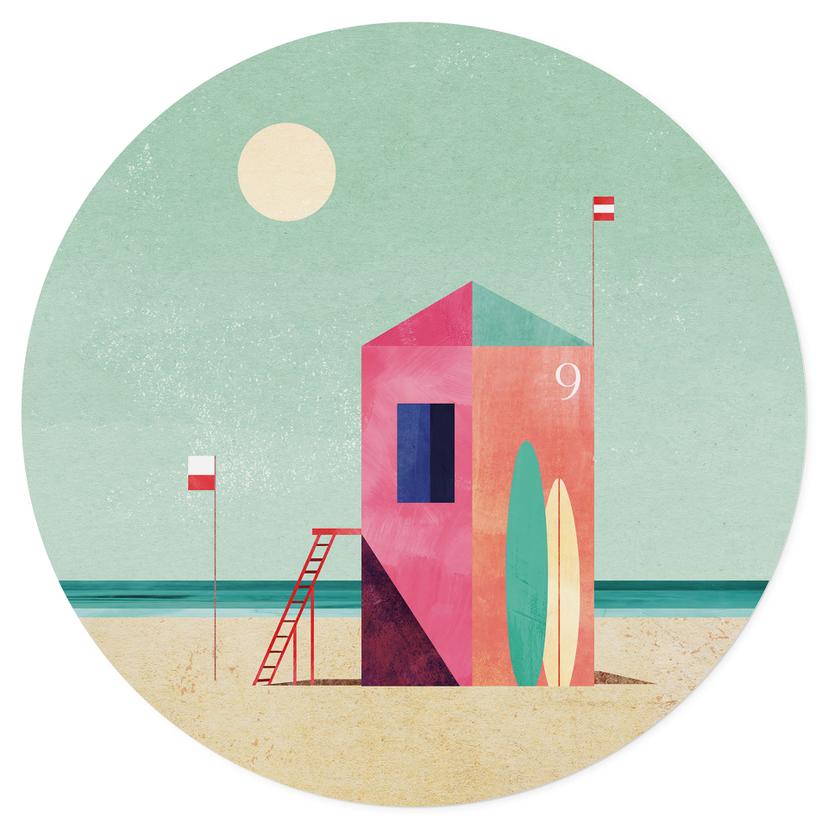 Wallsticker liv hus på stranden - Rivers - Rund