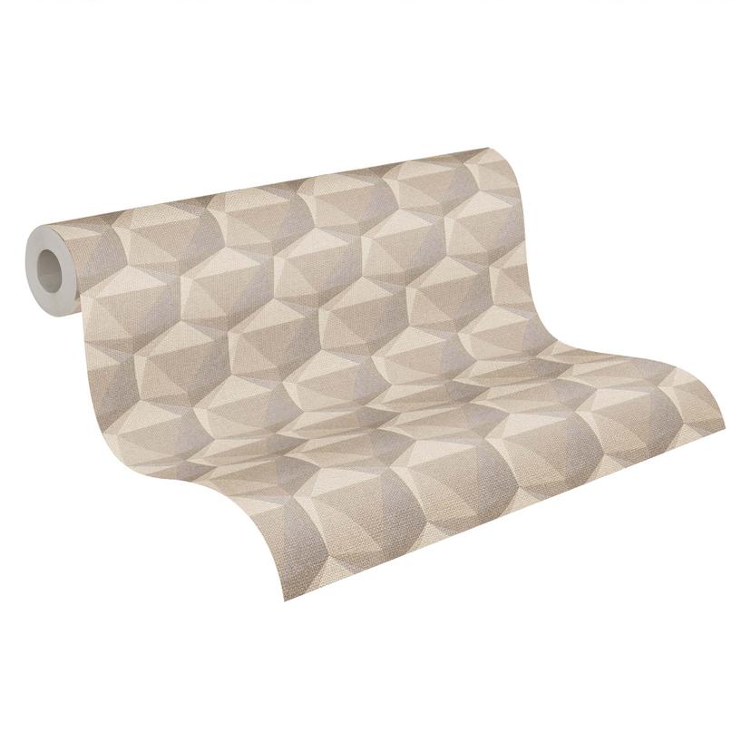 Papel pintado beige diseño 3d - papel pintado tejido-no tejido salón moderno