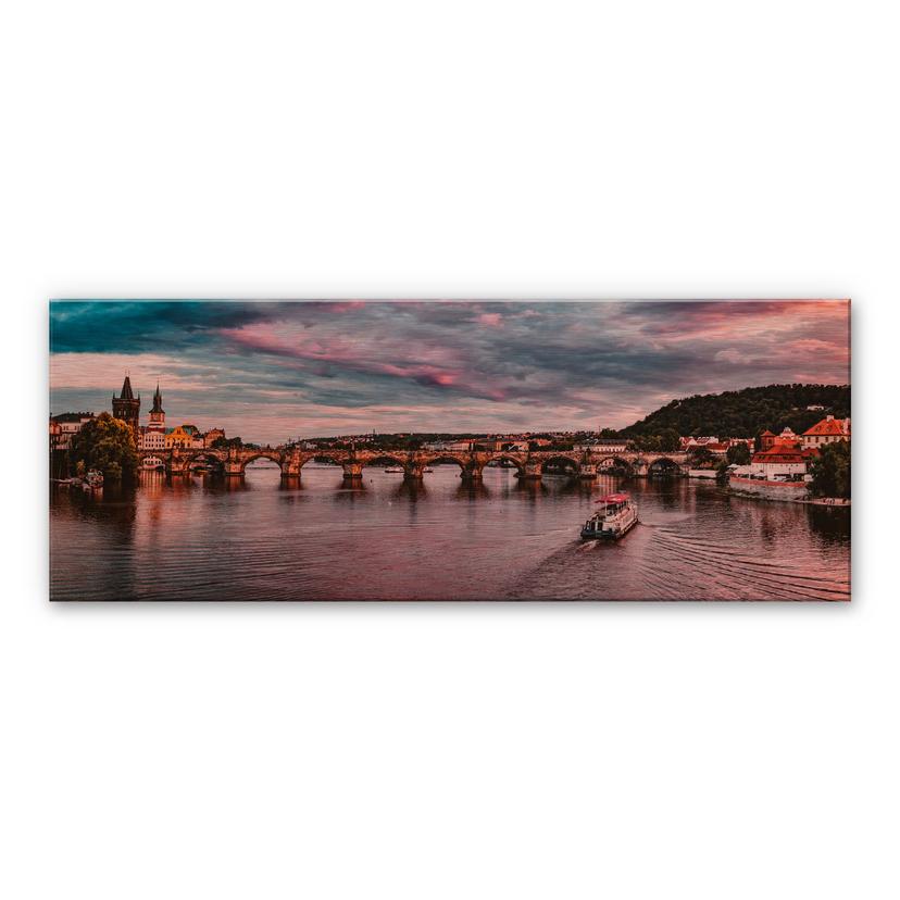Alu-Dibond koper effect - Zonsondergang in Praag