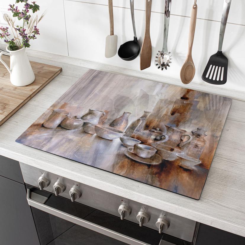 Plaque de recouvrement pour cuisinière - Schmucker-Stillleben mit Teekanne 02