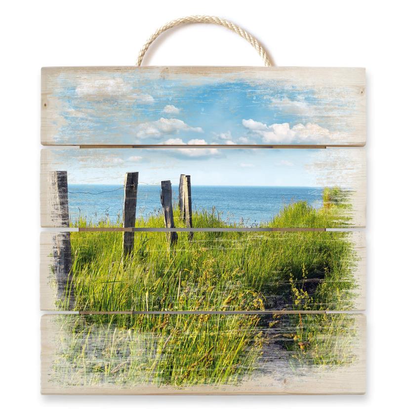 Trätavla Vägen till havet - 40x41,5 cm