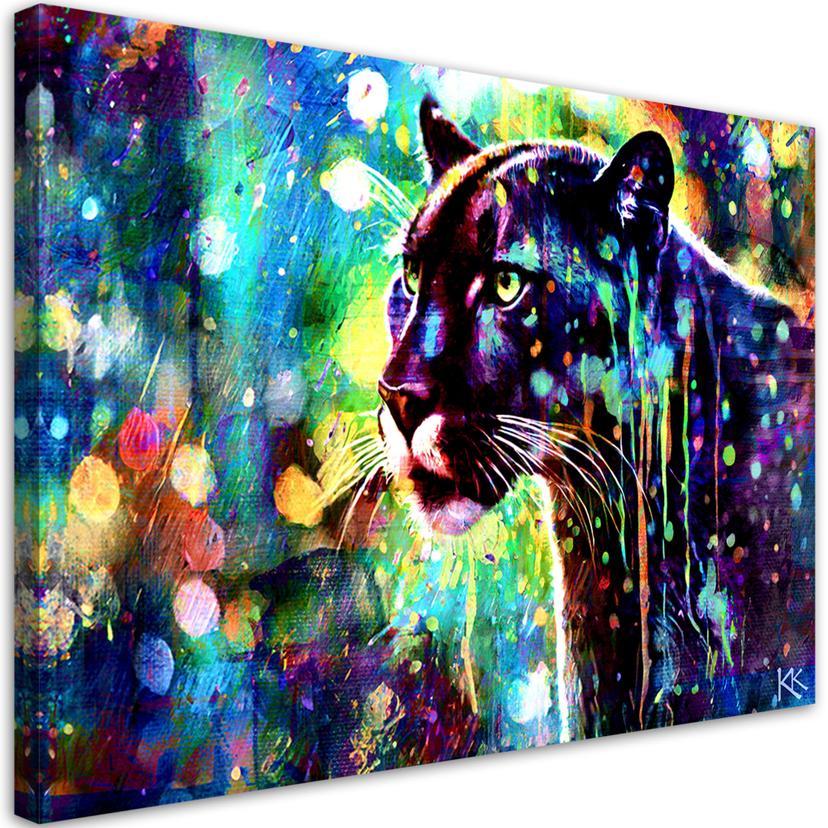 Canvasbillede, Abstrakt sort panter