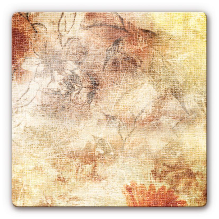 Tableau en verre - Floraison - Carré