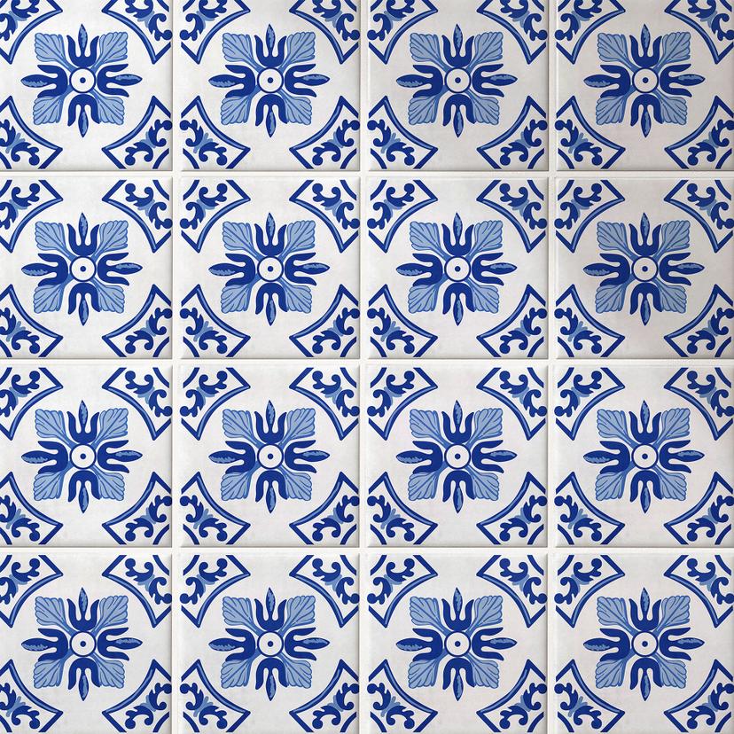 Sticker carrelage Carreaux hollandais fleurs - Set de 12