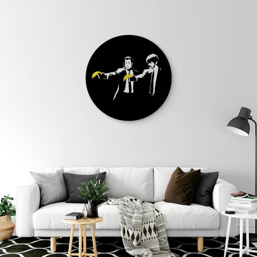 Alu-Dibond Banksy - Pulp Fiction - Rund