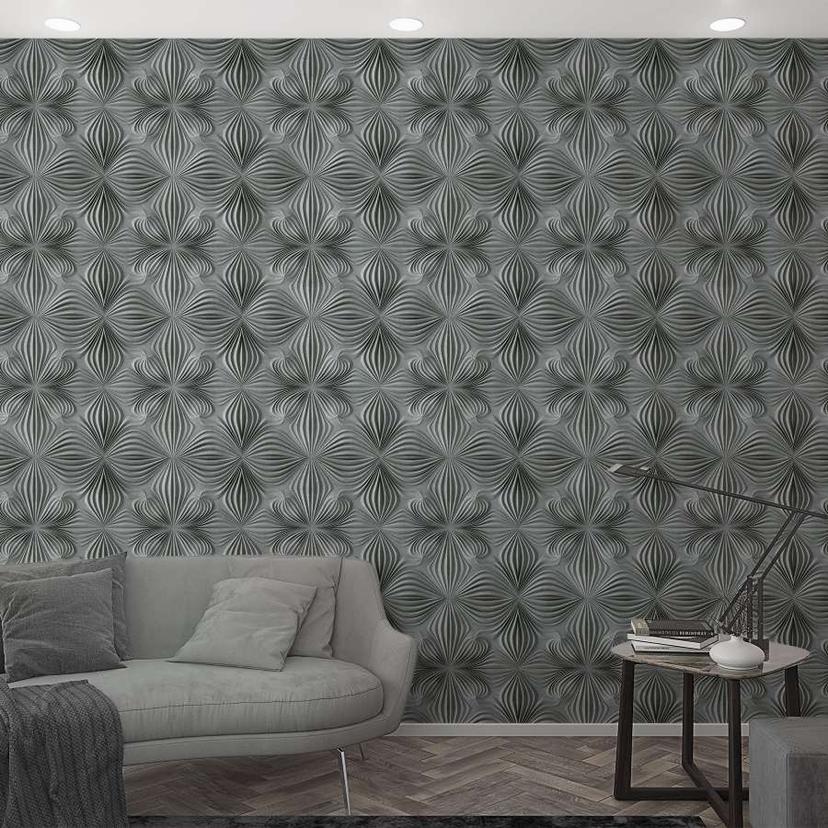 Papier peint 3D classique gris, graphique 2.70 x 1.59 m
