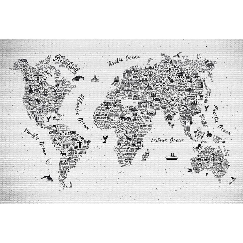 Fotomurale Mappa del mondo - Tutto il mondo - 384x260 cm