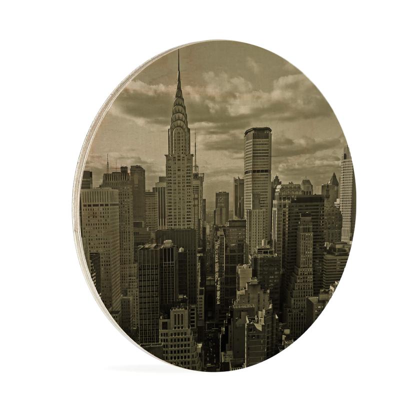 Tableau en bois Manhattan 2 - Rond