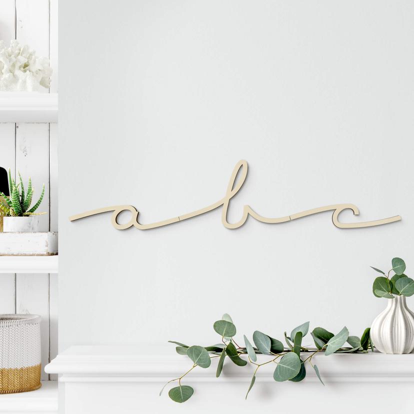 Lettres décoratives en bois de peuplier - Cursive