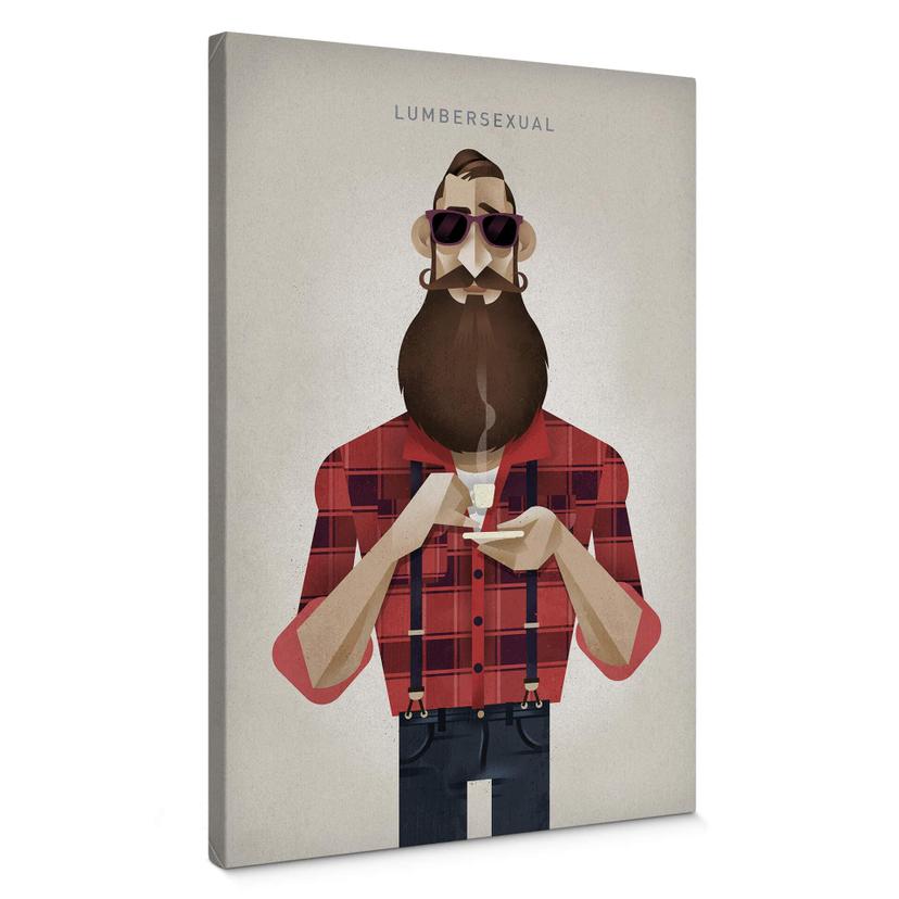 Cuadro lienzo marrón - Lumbersexual