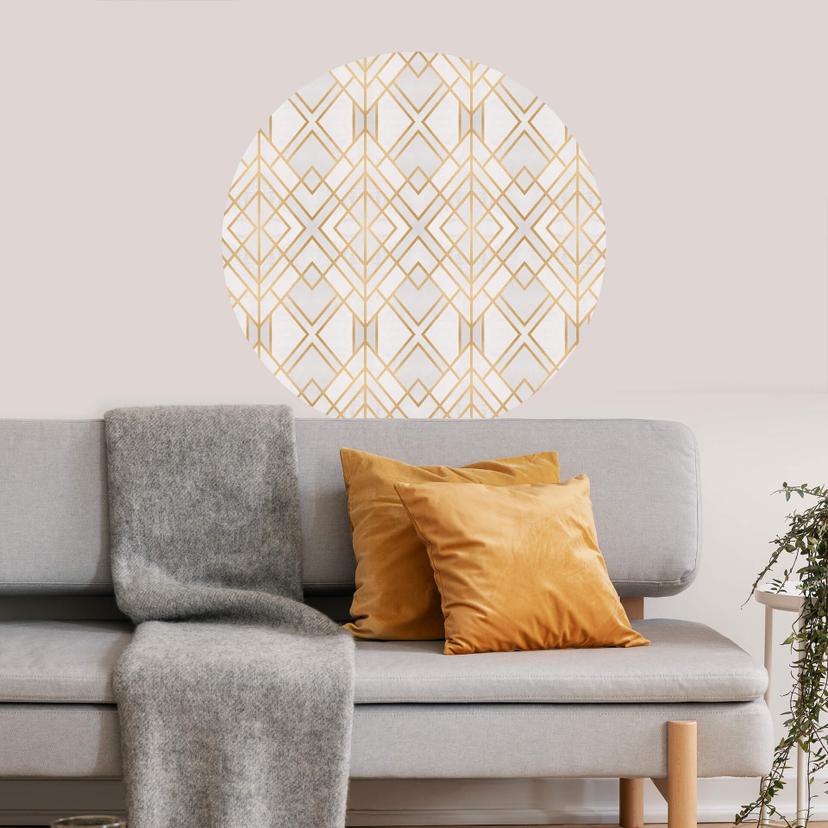 Muursticker Fredriksson Rond - Golden Geometry