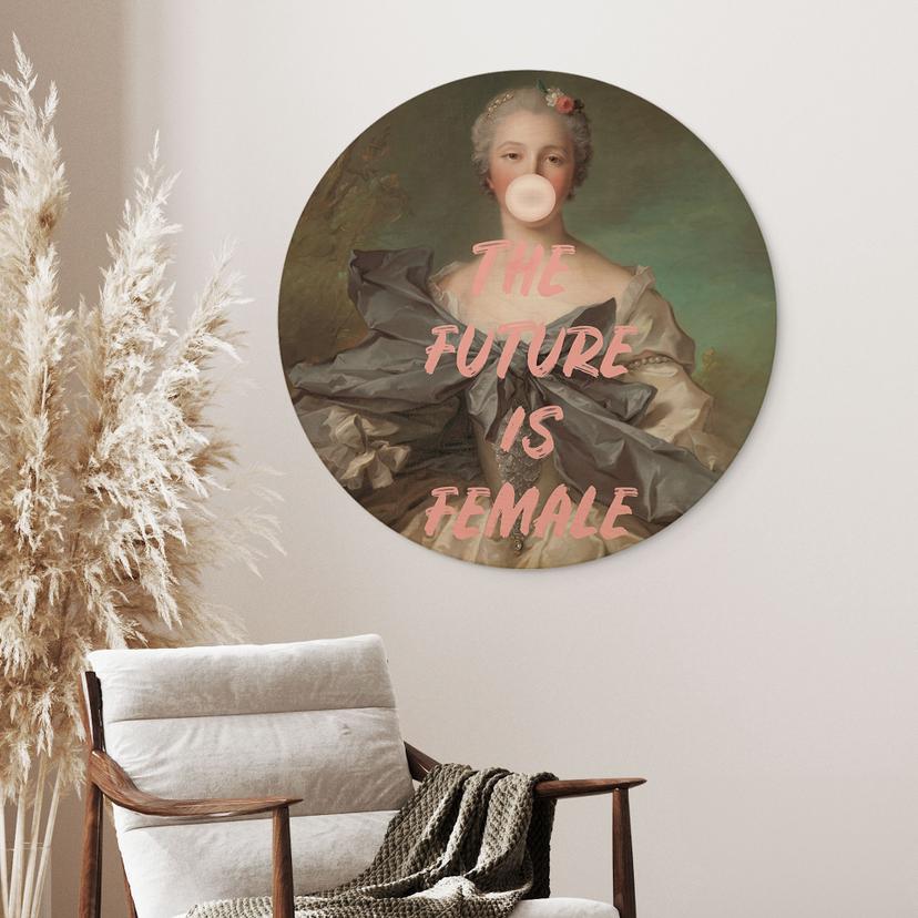Cuadro de madera El futuro es femenino - Grace Digital Art - Redondo
