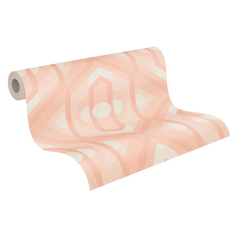 Papel pintado no tejido estilo retro beige crema - papel pintado motivo abstracto - papel pintado vi