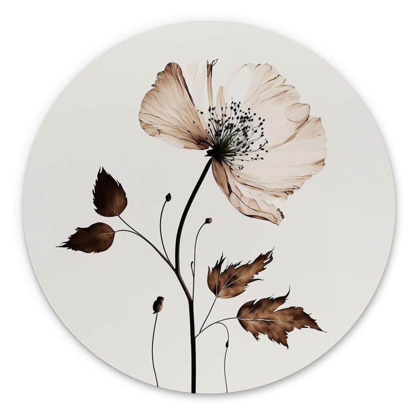 Vægcirkel Dried Flowers in Cream - Treechild