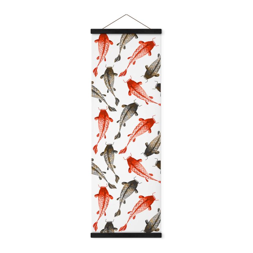 Tekstil plakat Japansk ornamental karpe Mønster - Panorama