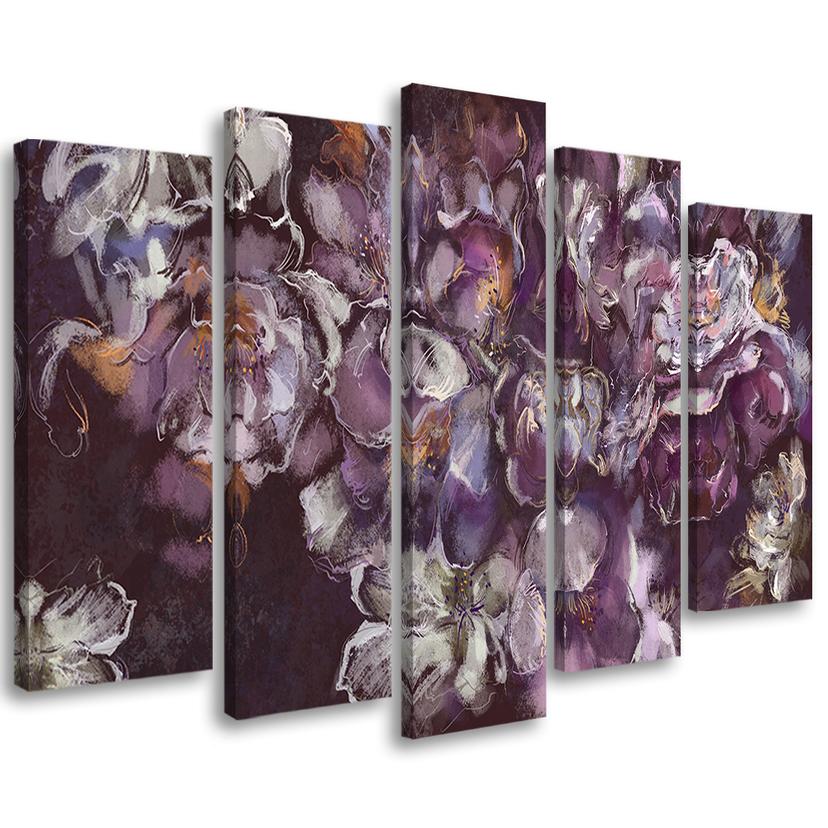 5 stykke lærredstryk, Irisblomst