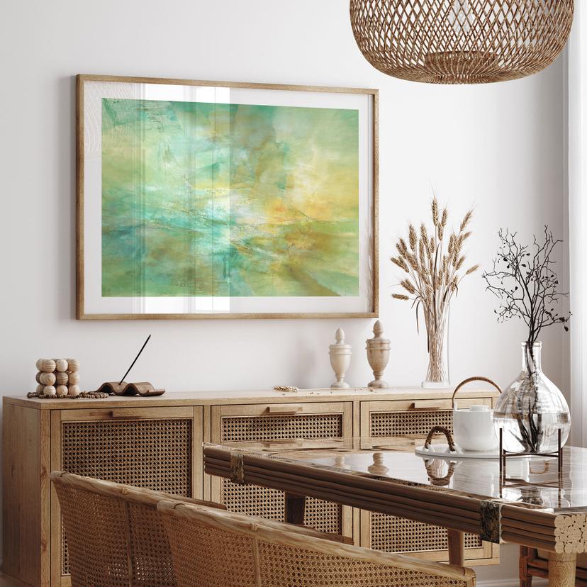 Poster Abstrakter Horizont in Limettengrün - Schmucker