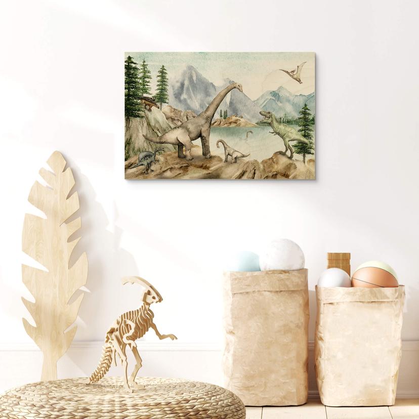 Stampa su legno Kikki Belle - Dinosauri