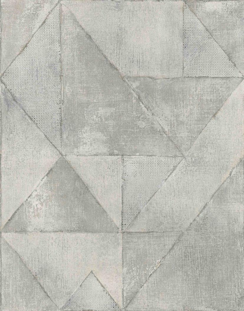 Fototapet med betonlook og geometriske overflader i lysegrå 2,7 x 2,12 m