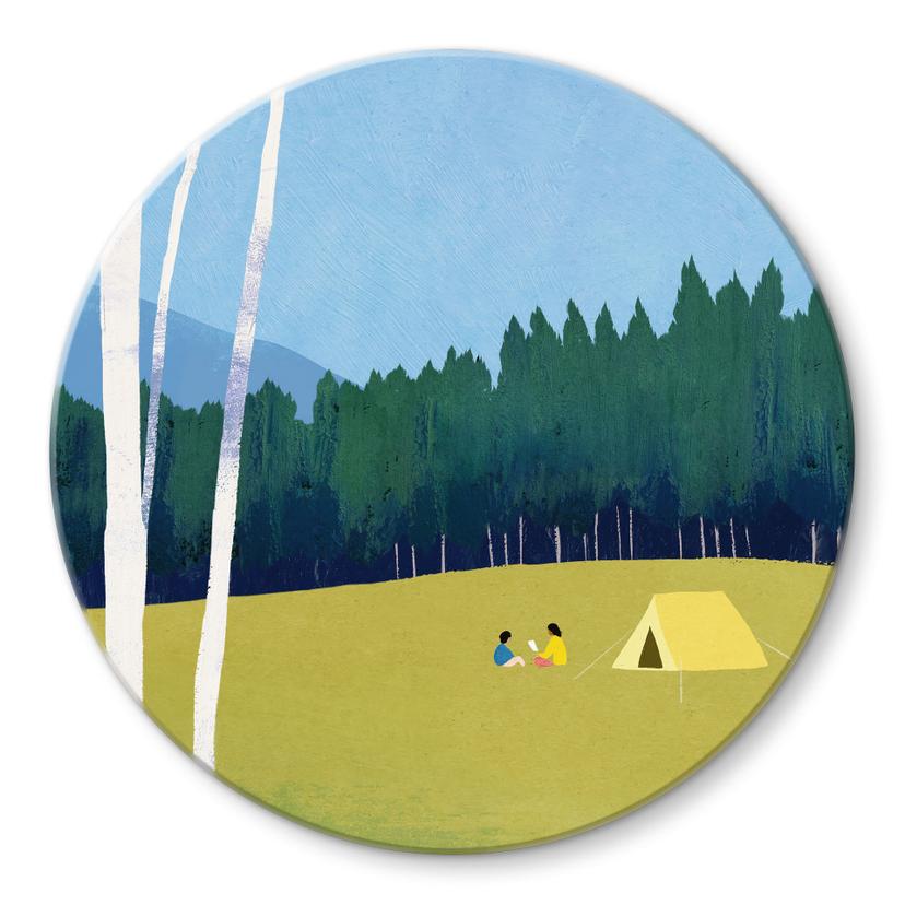 Glas billede Camping ved skoven - Rivers - Rund