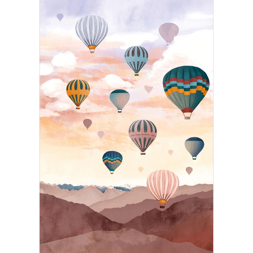 Fototapet Högt upp med luftballongerna - Goed Blauw