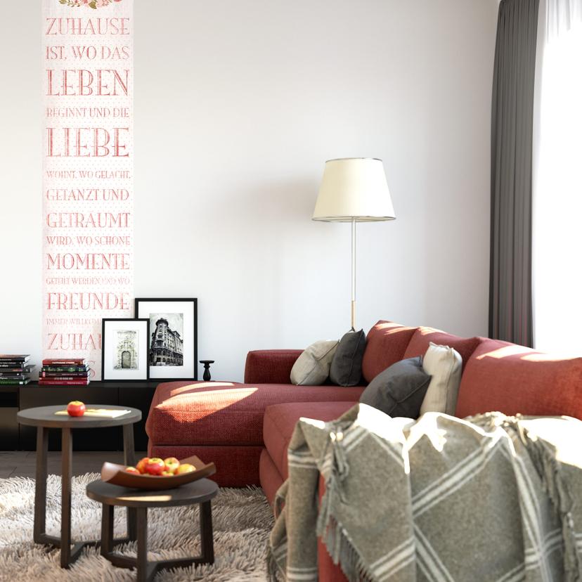 Fototapet Zuhause ist, wo das Leben beginnt - 48x260 cm