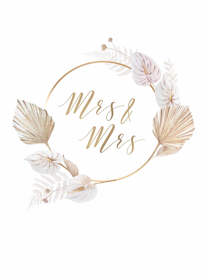 Poster Mrs & Mrs + Testo personalizzato