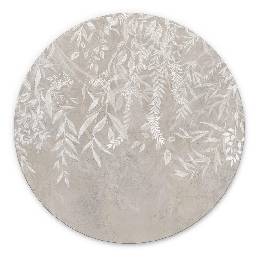 Wanddecoratie Elegante wilgentakken in beige - Ms Tiff - Alu-Dibond Rond