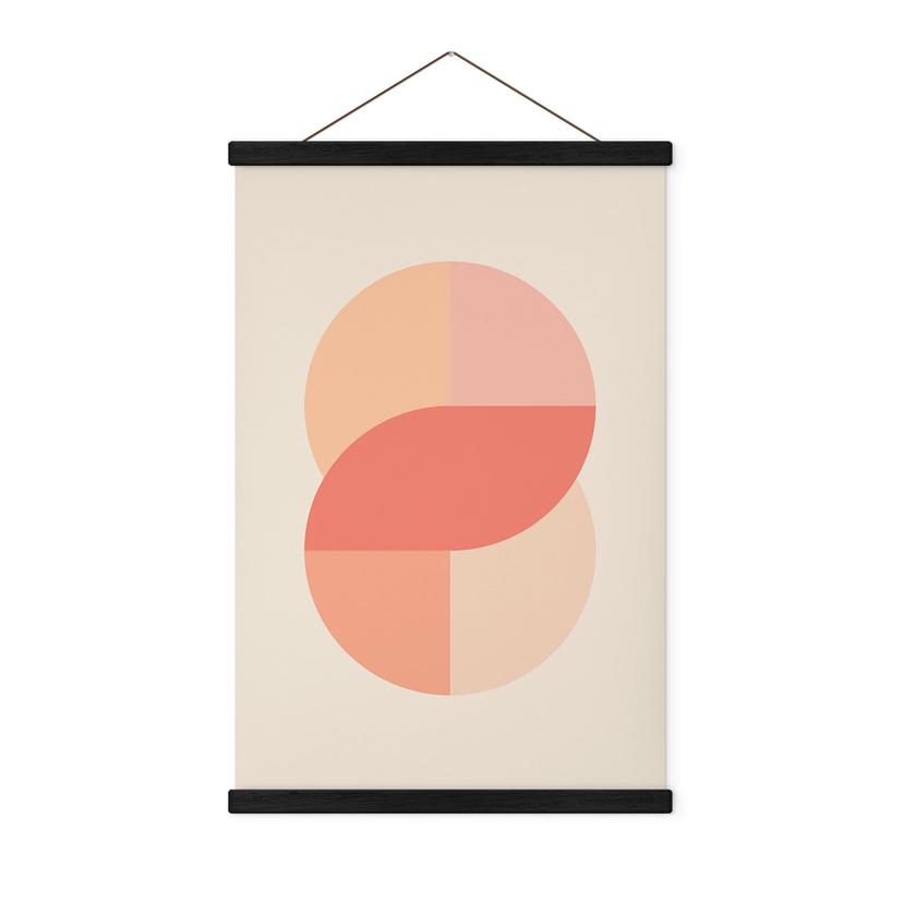 Póster de tela Formas geométricas en naranja-rosa - 1X Studio