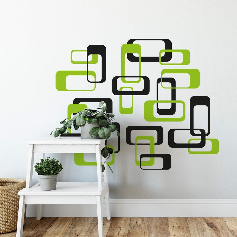 Wallsticker - Retro Kasser Grøn