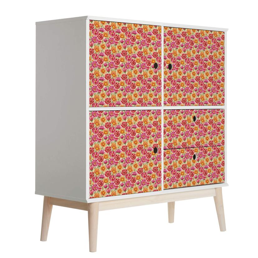 Vinilo adhesivo muebles, vinilo decorativo - limpiable - prado de flores