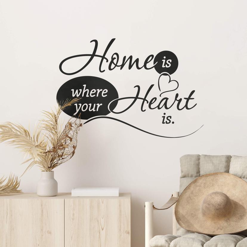 Wallsticker -  Home is where your heart is