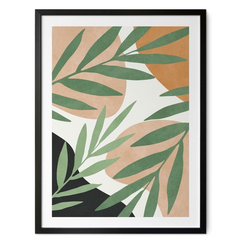 Póster de ramas abstractas con aspecto tropical - Costa