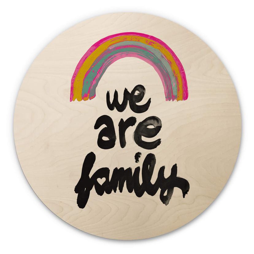 Væg cirkel træ Treechild - We are Family